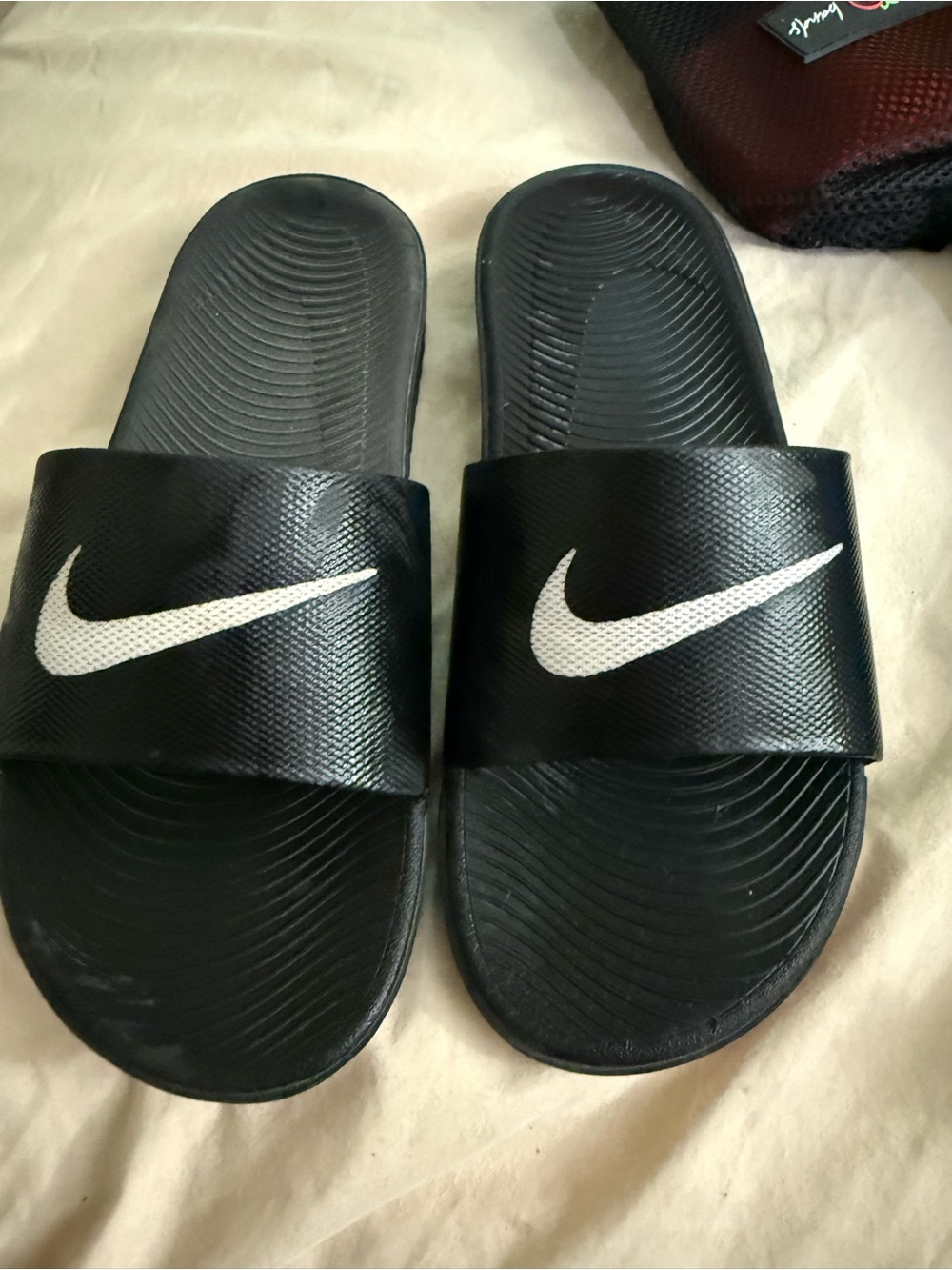 Nike Black Slide Sandal with White Logo